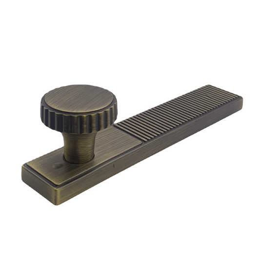 Lined Knob & Backplate Handle - ACL996.120BB - Antique Brass/Anthracite/Gold